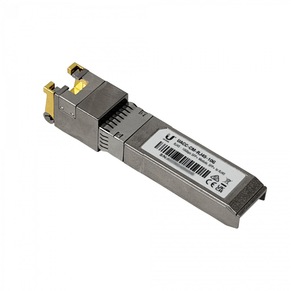RJ45-10G. UI Módulo SFP+ de cobre Cat6a para enlaces de hasta 100 metros, compatible con velocidades de 1000/2500/5000/10000 Mbps (1/2.5/10 Gbps), conector RJ45, UACC-CM-RJ45-MG UBIQUITI