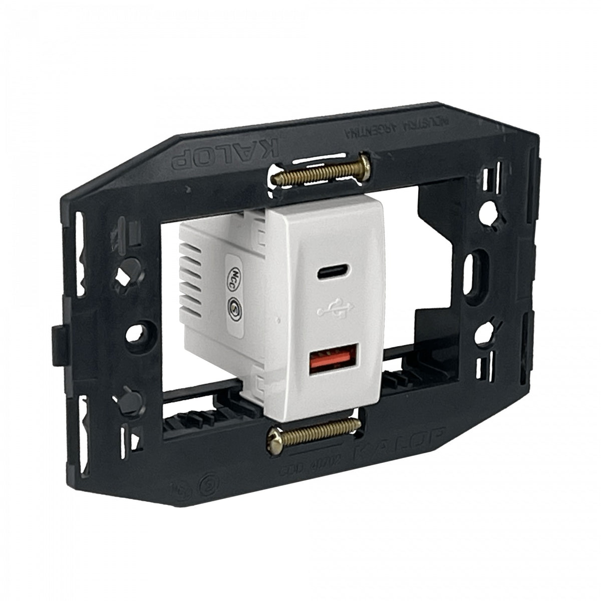 KEP-AC KALOP Type-C 1xUSB-C 1xUSB-A Total 3A 10W 100-240VAC Bastidor KS40493