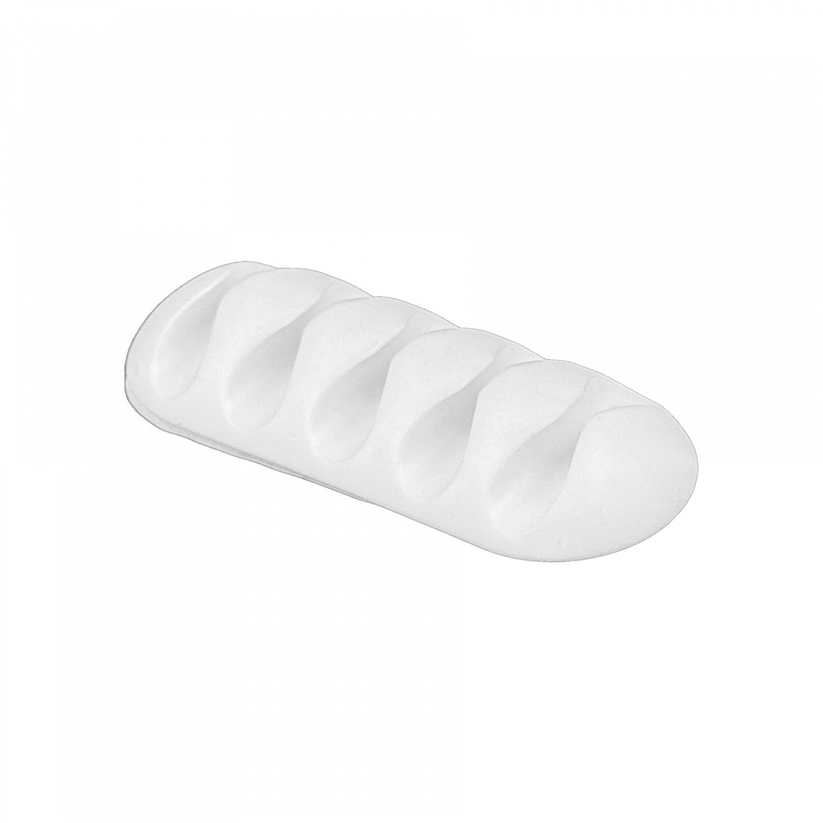 SILI-5W Sujetacables de Escritorio para 5 Cables Adhesivo de Silicona Blanco 27x67mm
