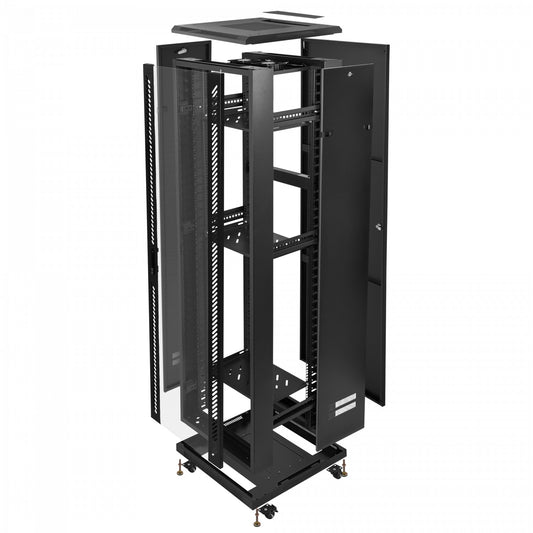 RK42-6LD LINKMADE Estructura Rack 42U Desmontable Panel Cristal Profundidad 600mm 60cm Ventilador Bandeja Extraíble