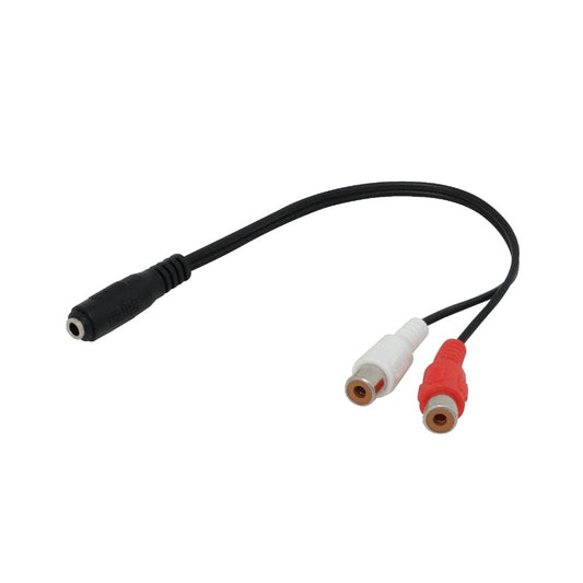 AUDIO-HRH 3,5mm-H 2-RCA-H 15cm 0,15mt Hembra-Hembra Cable Plug-RCA Phone-1/8-H