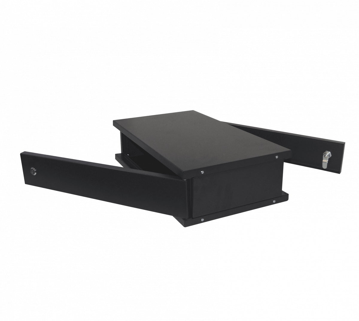 RK02-3L LINKMADE Plano 2U-138mm 30cm-Profundidad Rack Sobremesa Negro Puerta-Metálica