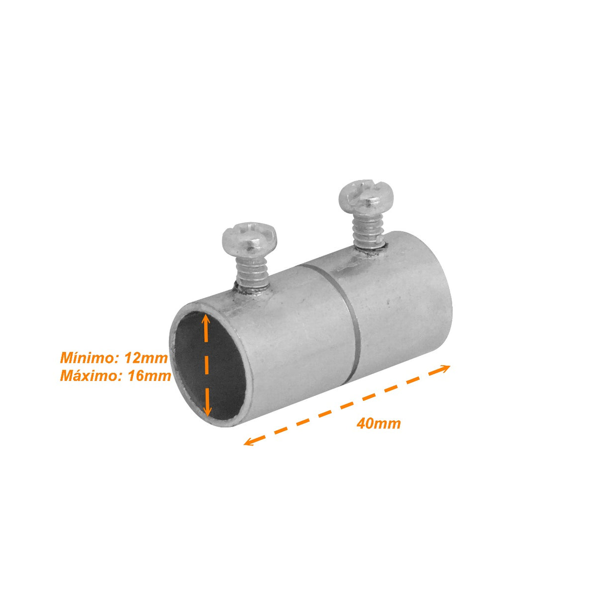 EMT16-AU 16mm Acero Zincado Union para Conduit Rigido Metalico