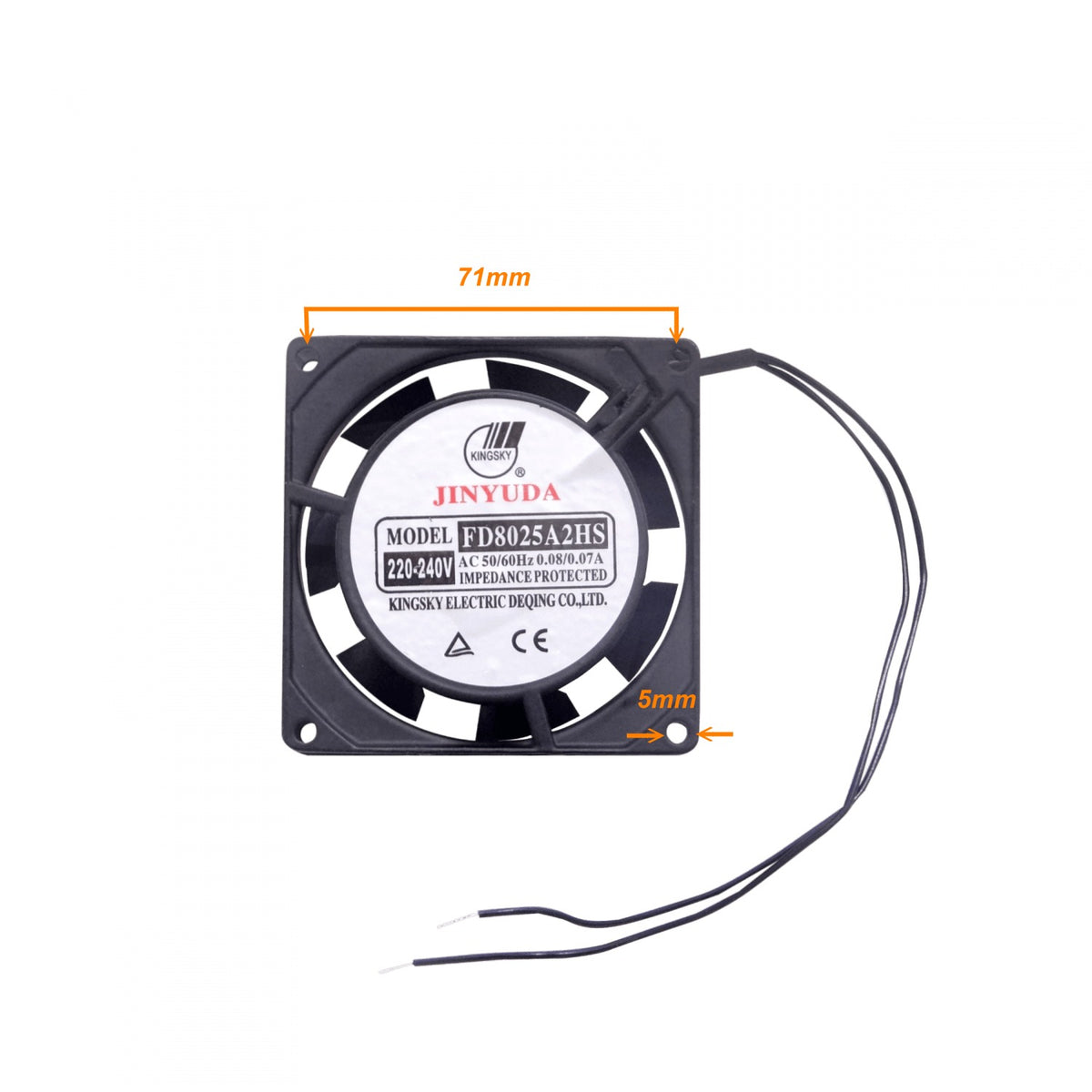 8025 LINKMADE Soplador 80x80mm 220VAC Sin-Ficha 40mm-Espesor Rotor