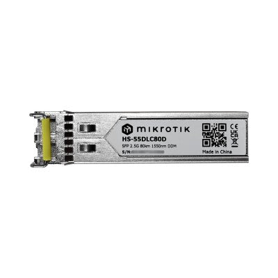 HS-55DLC80D MIKROTIK Transceptor SFP monomodo 2,5G 2-LC 80 km DDM SM 1550 nm, conector LC-DX vista 2
