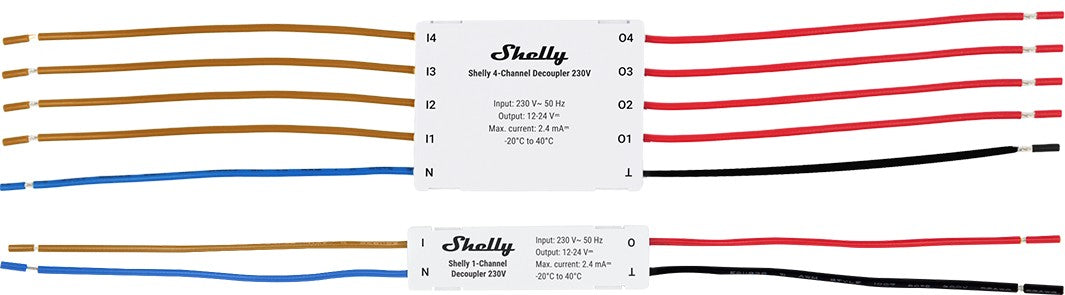 Shelly 1-Channel Decoupler 230 V, Desacoplador Óptico de 1 Canal AC a DC