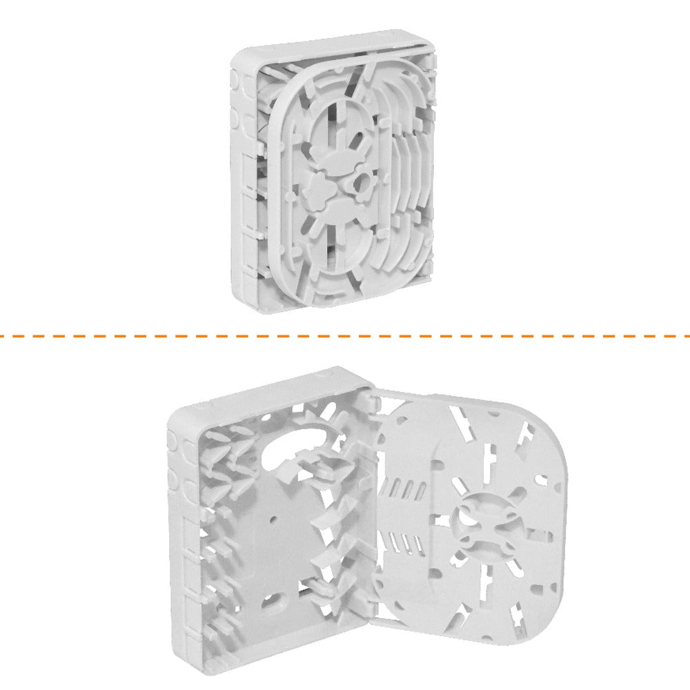 BOX-4D Caja Blanca para Carril-DIN incluye-4-Manguitos 2-CL-Rectangulares IP20 para Fibra Óptica NAP vista 2