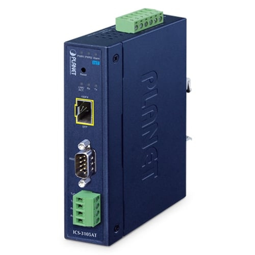 Servidor de Dispositivo Serie Industrial IP30 RS232/RS422/RS485 de 1 Puerto con MQTT (1 x 100FX SFP, -40~75 Grados C)