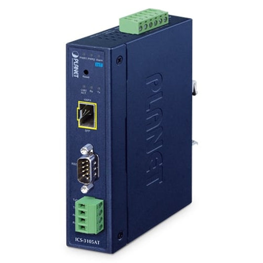 Servidor de Dispositivo Serie Industrial IP30 RS232/RS422/RS485 de 1 Puerto con MQTT (1 x 100FX SFP, -40~75 Grados C)